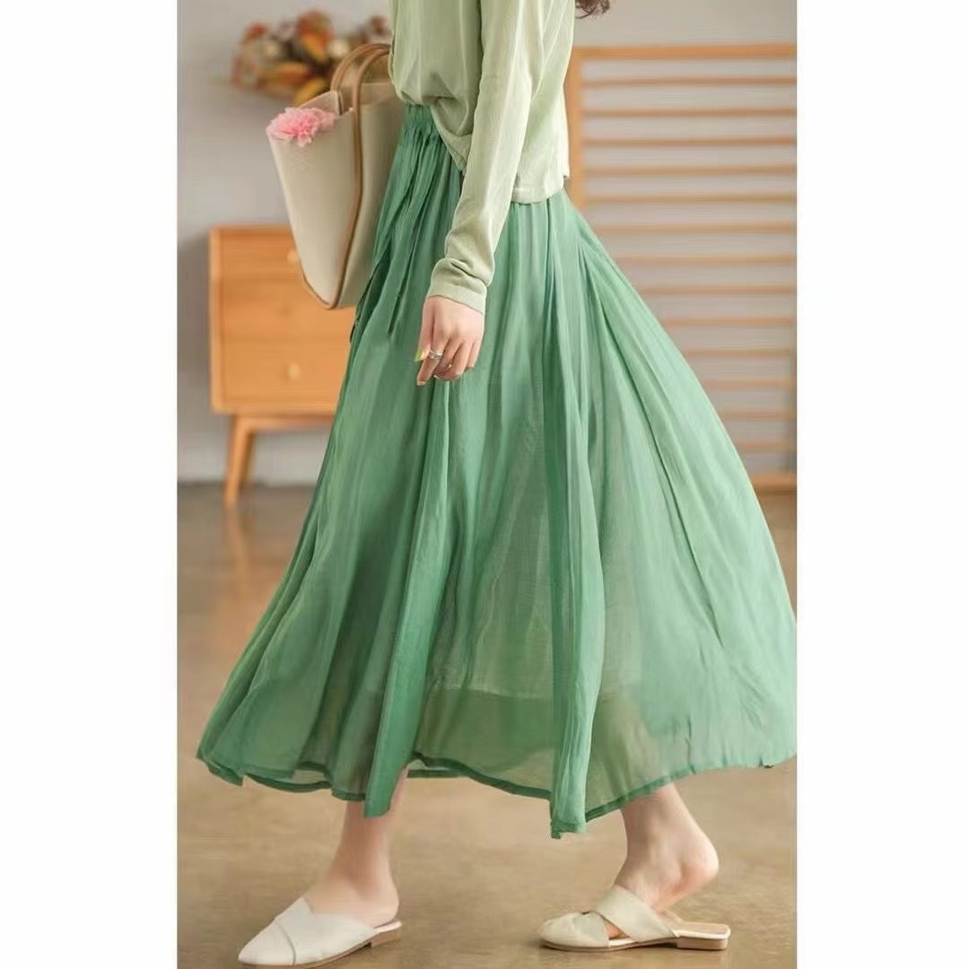 Long flowy sales green skirt