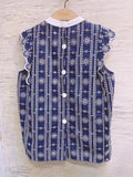 Back Button Floral Embroidered Vest (2 colours) (pre order)