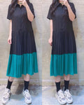 Two Tone Pleated OP (2 colours) (pre order)