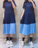 Two Tone Pleated OP (2 colours) (pre order)