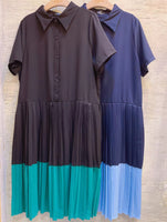 Two Tone Pleated OP (2 colours) (pre order)