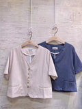V-Neck Button Up Outer (2 colours) (pre order)