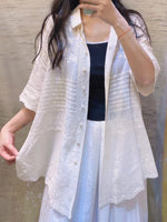 Floral Embroidered Long Shirt (2 colours) (pre order)