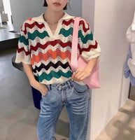 Multi Colours Striped Knit Top (3 colours) (pre order)