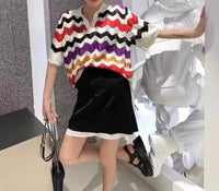 Multi Colours Striped Knit Top (3 colours) (pre order)