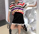 Multi Colours Striped Knit Top (3 colours) (pre order)