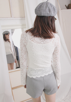 Mock Turtleneck Lace Top