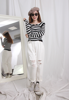 Pinstriped Weaving Top / Jacket (2 colours)