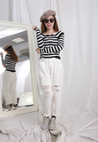 Pinstriped Weaving Top / Jacket (2 colours)
