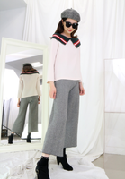 Contrast Knit Collar Top