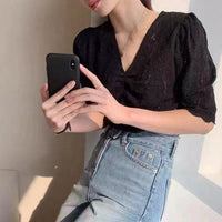 Picot Edge Pom Pom Embroidered Top (2 colours) (pre order)