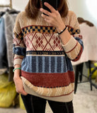 Ethnic Style Knit Top (2 colours) (pre order)