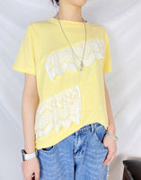 Lace Ruffle Trimmed Tee (3 colours) (pre order)
