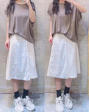 Mixed Fabric Skirt (2 colours) (pre order)