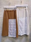 Mixed Fabric Skirt (2 colours) (pre order)