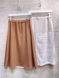 Mixed Fabric Skirt (2 colours) (pre order)