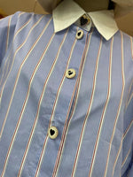 Heart Shape Button Stripped Shirt (pre order)