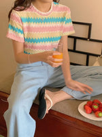 Multi Colours Striped Knit Top (3 colours) (pre order)