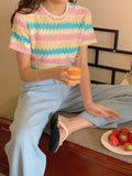 Multi Colours Striped Knit Top (3 colours) (pre order)
