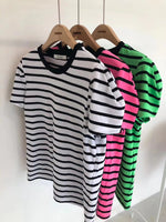 Puff Sleeves Striped Top (3 colours) (pre order)