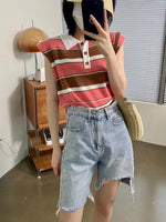 Striped Multi Colours Polo Vest (4 colours) (pre order)