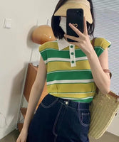Striped Multi Colours Polo Vest (4 colours) (pre order)