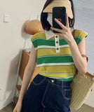 Striped Multi Colours Polo Vest (4 colours) (pre order)