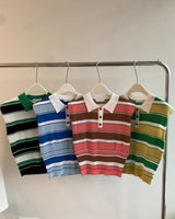 Striped Multi Colours Polo Vest (4 colours) (pre order)