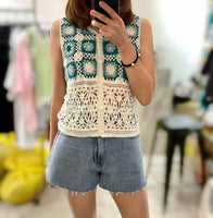 Crochet Knit Vest (2 colours) (pre order)
