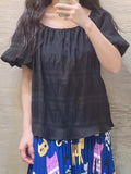 Puffy Sleeves Embossing Top (3 colours) (pre order)