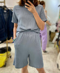 Embossing Top with Pants Set (2 colours) (pre order)