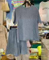 Embossing Top with Pants Set (2 colours) (pre order)