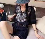 Floral Embroidered Top (2 colours) (pre order)