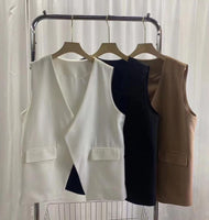 Black Split Suit Vest (3 colours) (pre order)