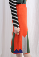 (Korean) Retro Style Geometric Knit Skirt