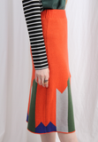 (Korean) Retro Style Geometric Knit Skirt