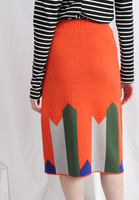 (Korean) Retro Style Geometric Knit Skirt