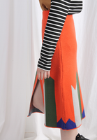 (Korean) Retro Style Geometric Knit Skirt
