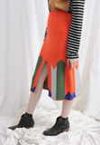(Korean) Retro Style Geometric Knit Skirt