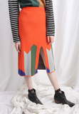 (Korean) Retro Style Geometric Knit Skirt