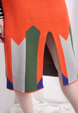 (Korean) Retro Style Geometric Knit Skirt