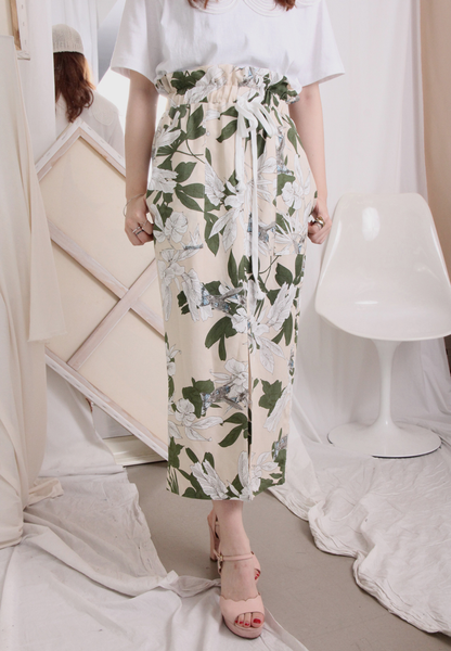 High Waist Floral Skirt