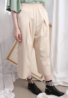 (Korean) Chiffon Ruffle Side Trims Wide Legs Trousers – Beige, BOTTOMS, KOREAN, Drive Store
