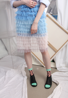(Korean) Ombre Tiered Mesh Skirt