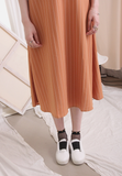 (One Piece) Pinstriped Front Twist Sling Dress