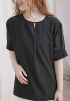 Pearls Top with Organza Sleeves