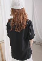 Pearls Top with Organza Sleeves