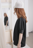 Pearls Top with Organza Sleeves