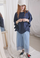 3D Side Knot Dolman Sleeves Jersey Fabric Top