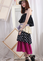 (Korean) Mixed Pattern Multi Layer Tube Dress